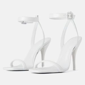 ZARA White Leather Strappy Sandals (new with tags)
